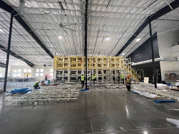 Battery production equipment being installed