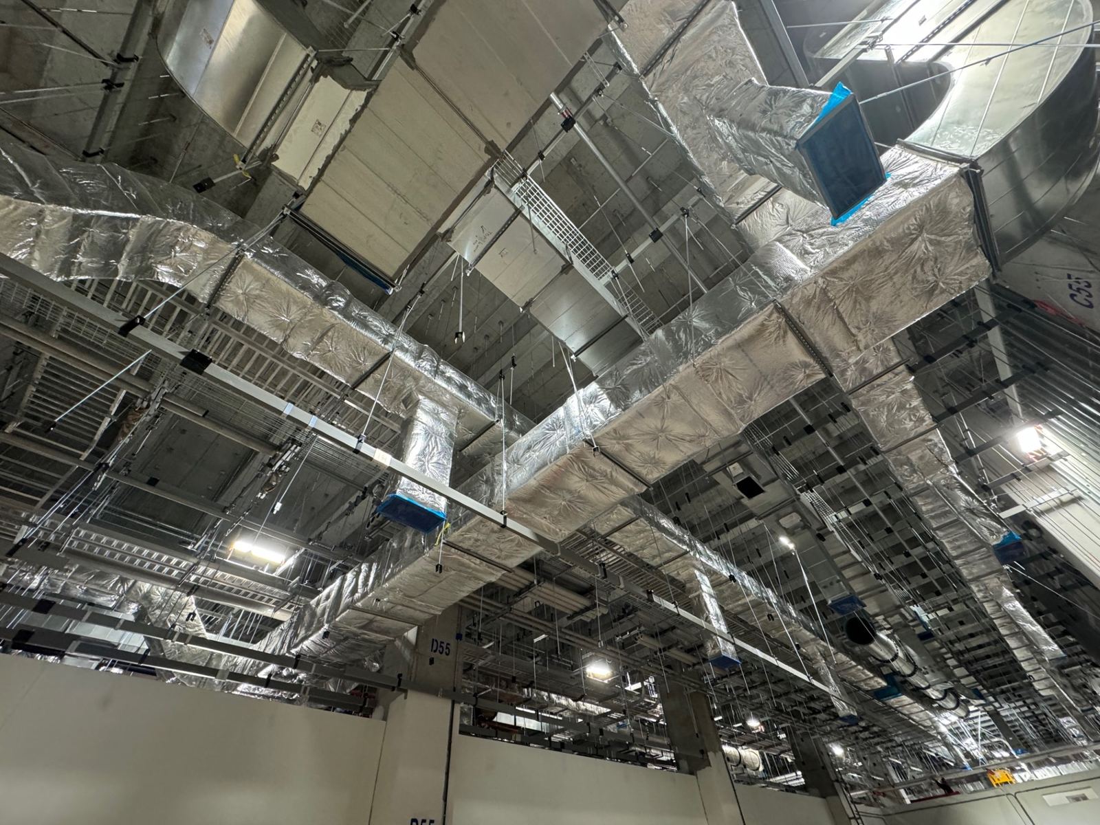 HVAC ductwork in a semiconductor plant