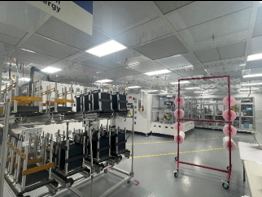 Battery manufacturing equipment in a clean facility