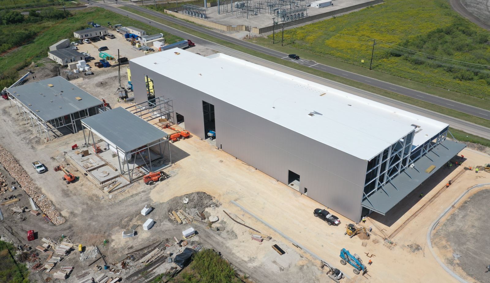 Completed industrial warehouse building